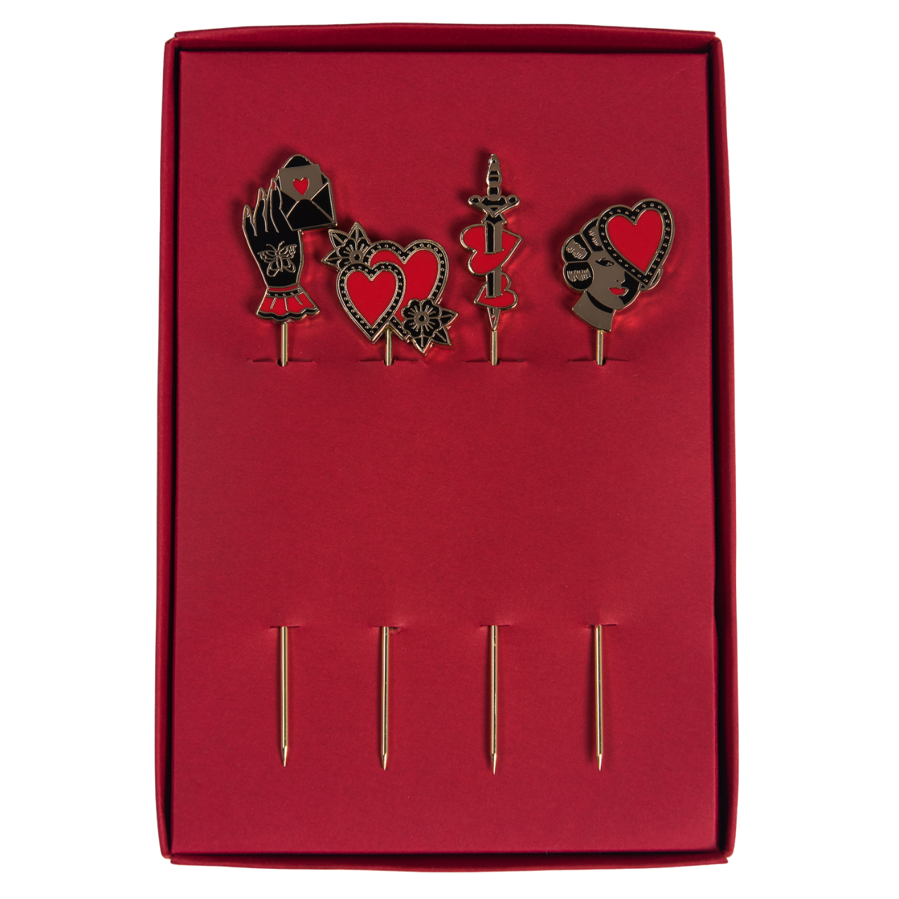 Tattoo Hearts Cocktail Picks