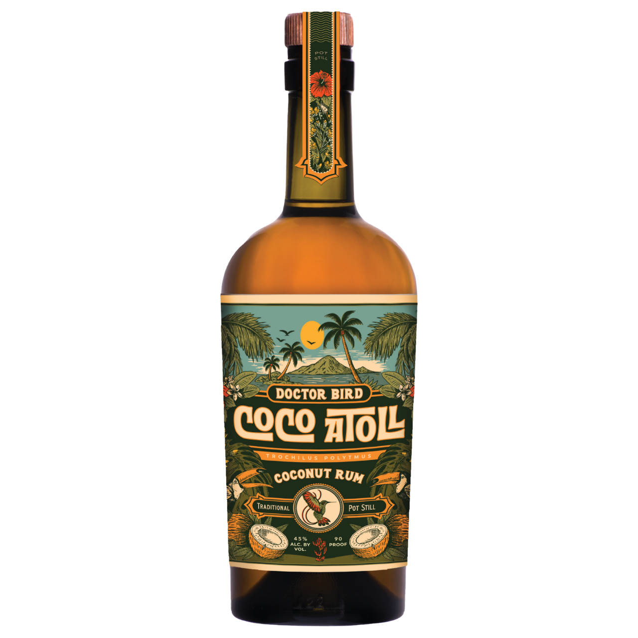 Two James Doctor Bird 'Coco Atoll' Coconut Rum