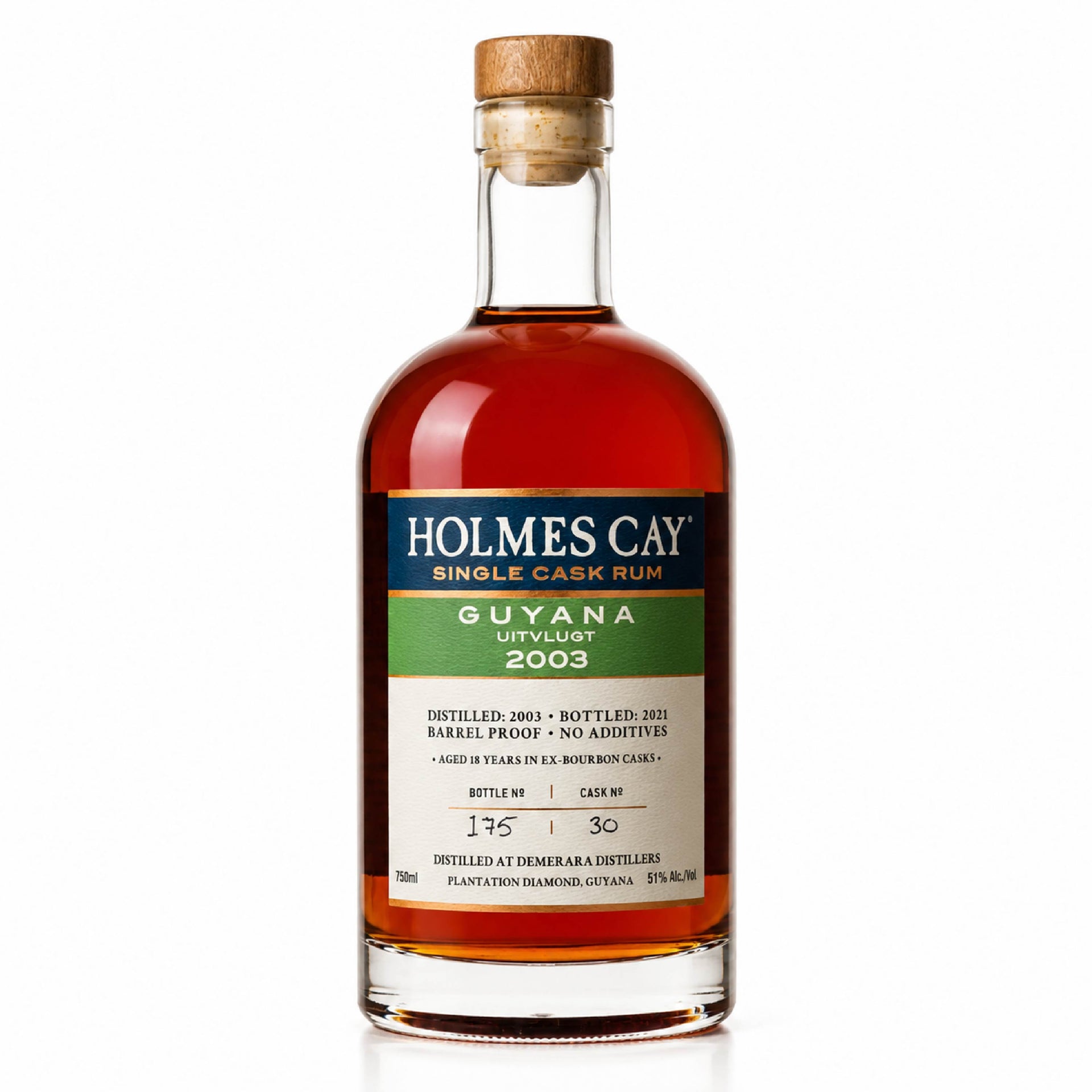 Holmes Cay Guyana 'Uitvlugt 2003' 21 Year Rum
