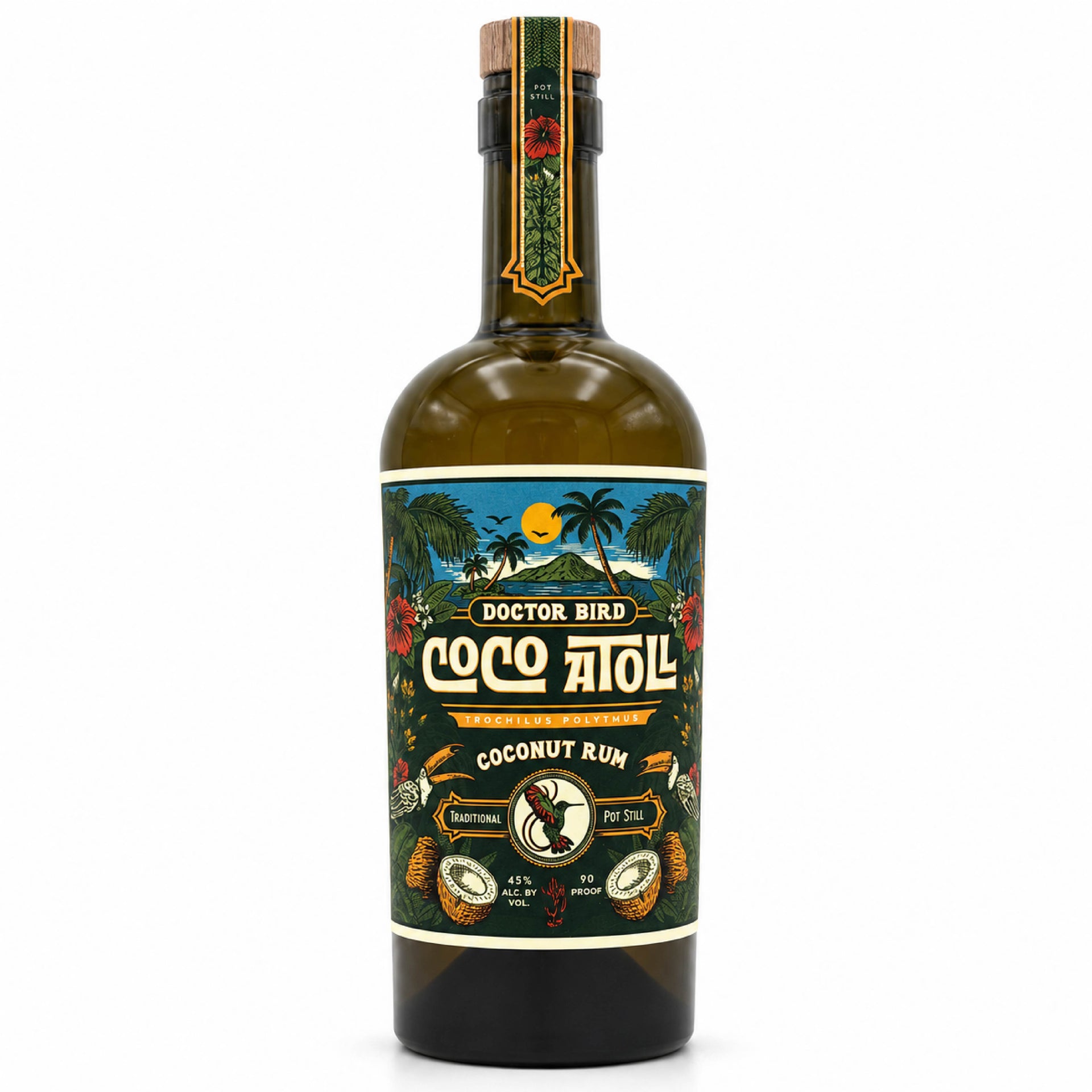 Two James Doctor Bird 'Coco Atoll' Coconut Rum