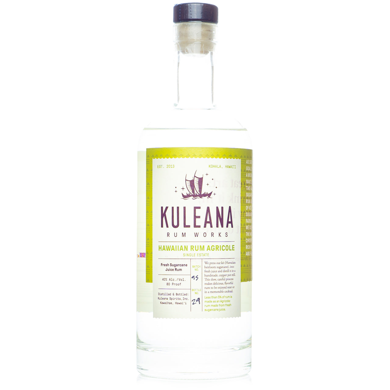 Kuleana Hawaiian Agricole Rum